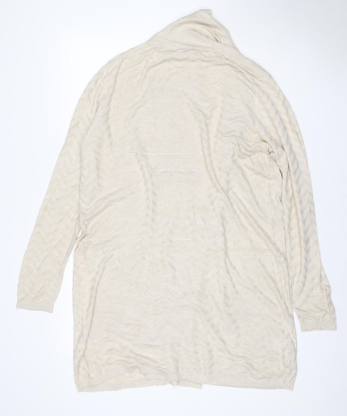 Laura Ashley Women’s Ivory UK 18 Open Knit Cardigan Pockets Long Sleeve