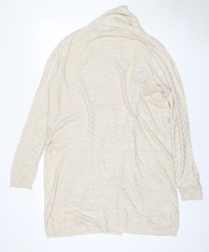 Laura Ashley Women’s Ivory UK 18 Open Knit Cardigan Pockets Long Sleeve