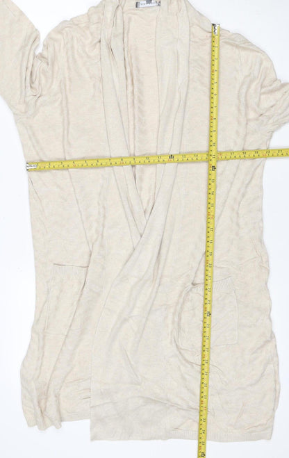 Laura Ashley Women’s Ivory UK 18 Open Knit Cardigan Pockets Long Sleeve