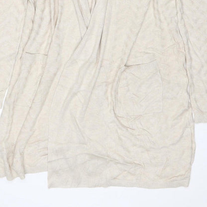 Laura Ashley Women’s Ivory UK 18 Open Knit Cardigan Pockets Long Sleeve