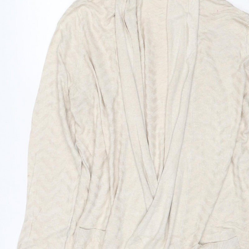 Laura Ashley Women’s Ivory UK 18 Open Knit Cardigan Pockets Long Sleeve