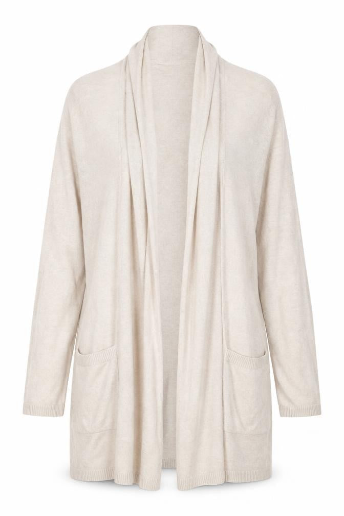 Laura Ashley Women’s Ivory UK 18 Open Knit Cardigan Pockets Long Sleeve