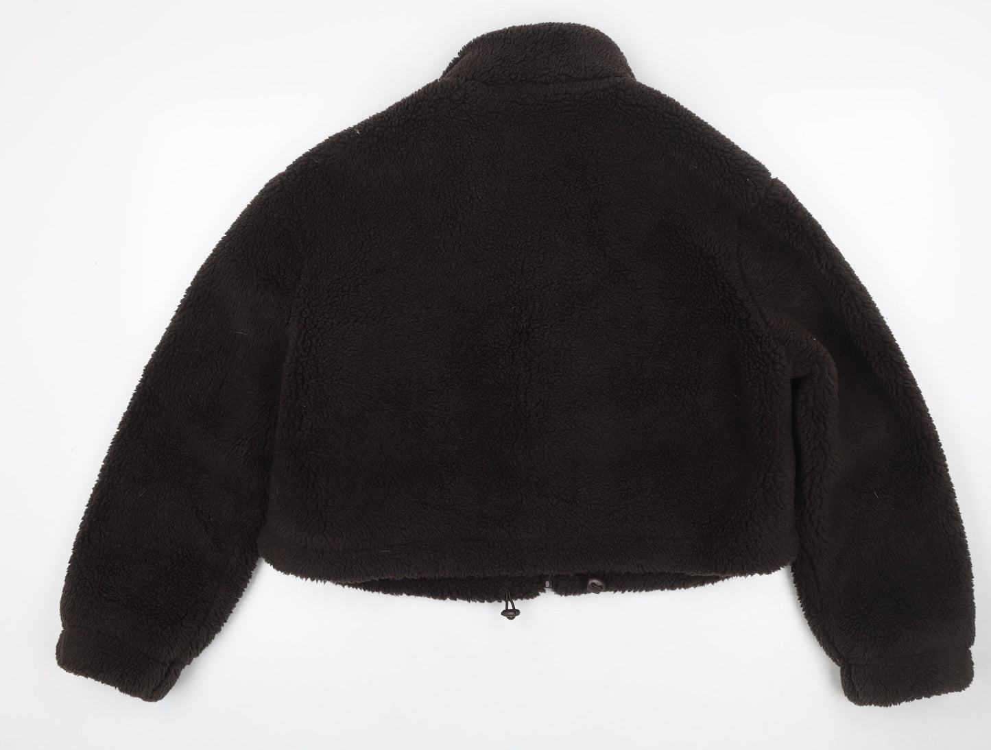 Primark Women’s Black UK 12 Teddy Fleece Cropped Zip Jacket