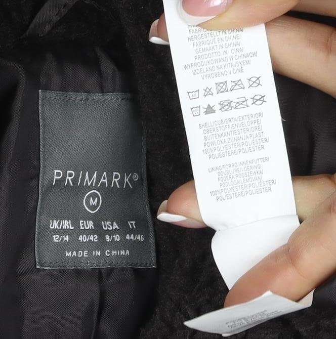 Primark Women’s Black UK 12 Teddy Fleece Cropped Zip Jacket