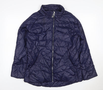 Kalina Women’s Blue 2XL Puffer Jacket Quilted Zip Padded Short Coat