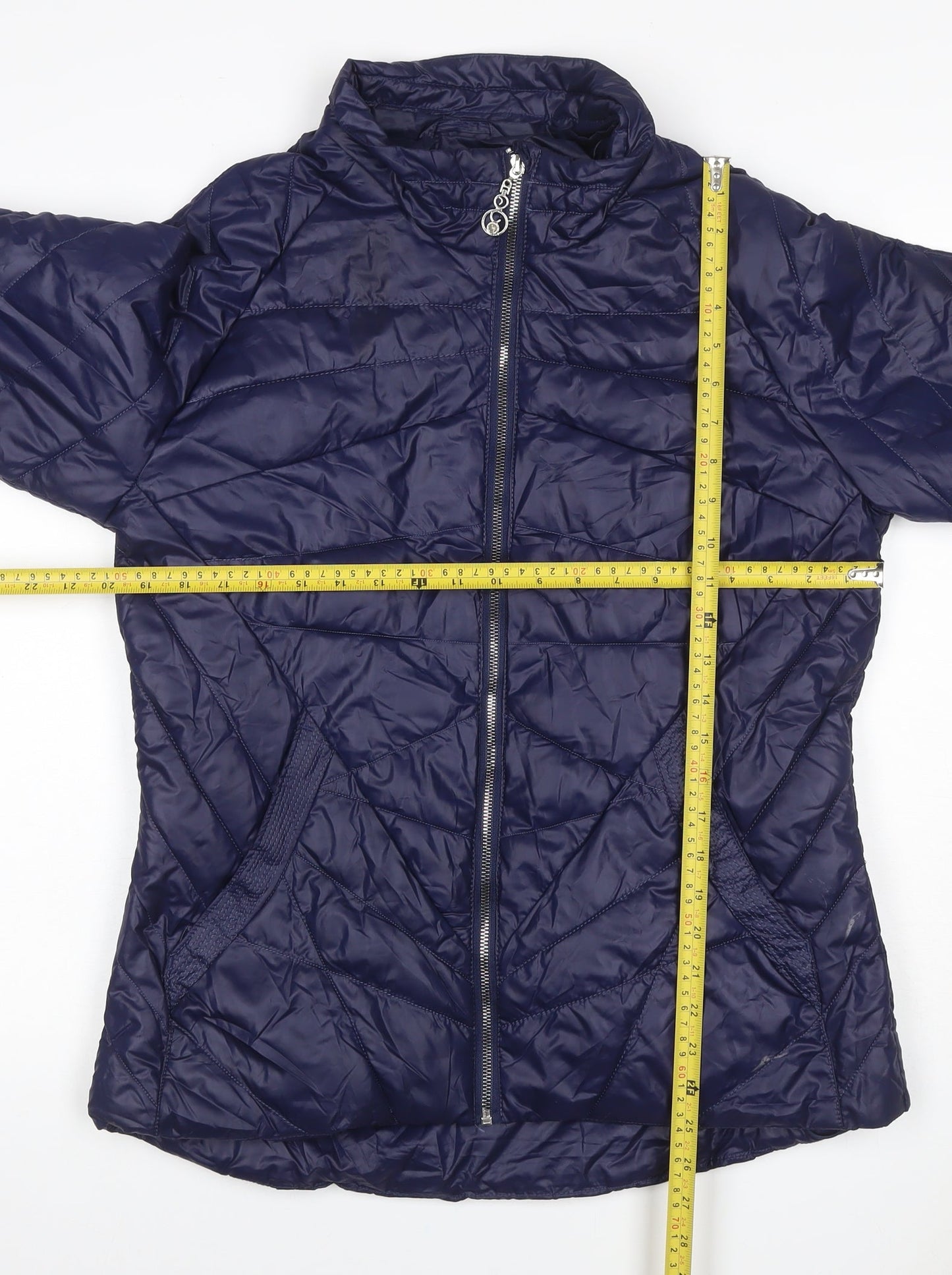 Kalina Women’s Blue 2XL Puffer Jacket Quilted Zip Padded Short Coat