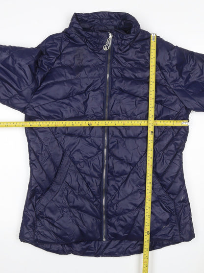 Kalina Women’s Blue 2XL Puffer Jacket Quilted Zip Padded Short Coat