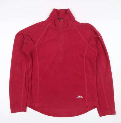 Trespass Women’s Red Small Fleece 1/4 Zip Outdoor Sweatshirt