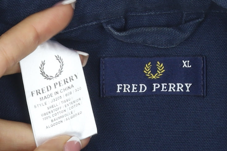 Fred Perry Men’s Blue XL Cotton Full Zip Classic Jacket