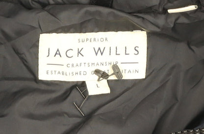 Jack Wills Women’s Blue L Hooded Puffer Jacket Down Filled Zip