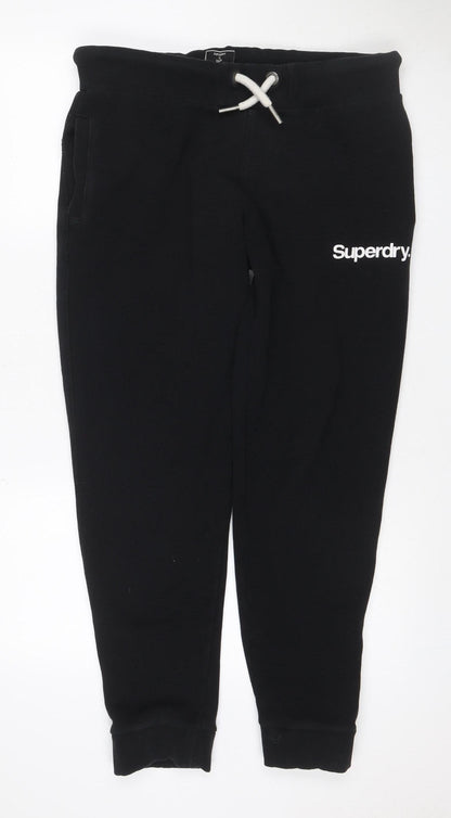 Superdry Men’s Black M Logo Fleece Jogger Sweatpants Drawstring
