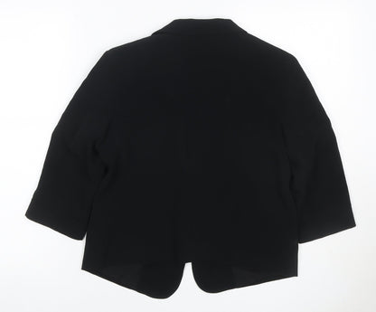 Marks & Spencer Women Black UK 10 Open Front 3/4 Sleeve Blazer