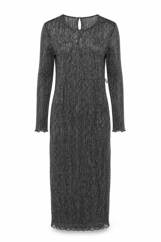 Marks and Spencer Women Black Glitter Long Shift Dress UK 10