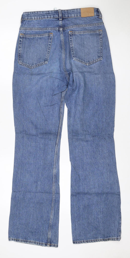 Weekday Women Blue 28/32 High Rise Wide-Leg Button Fly Jeans