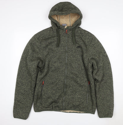 Trespass Men’s Green L Hooded Fleece Lined Full Zip Jacket
