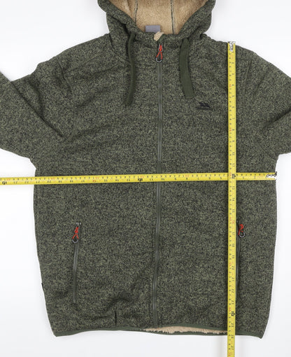Trespass Men’s Green L Hooded Fleece Lined Full Zip Jacket