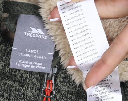 Trespass Men’s Green L Hooded Fleece Lined Full Zip Jacket