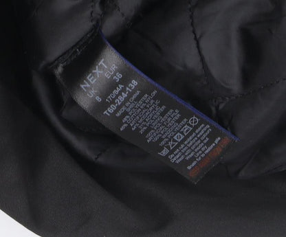 Next Women’s Black UK 8 Faux Fur Hood Belted Long Parka Coat