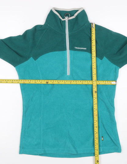 Craghoppers Womens Green Colourblock Fleece 1/2 Zip Sweatshirt UK 10
