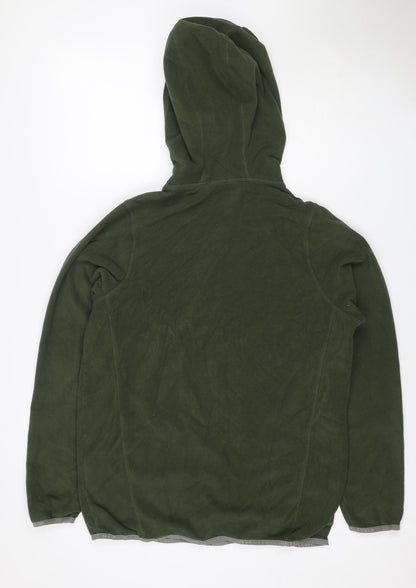 JOG24 Men’s Green M Pullover Fleece Hoodie Embossed Logo Long Sleeve