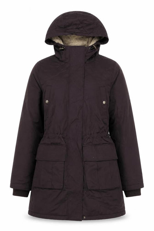 FatFace Women Brown UK 8 Hooded Parka Sherpa Lined Cotton Blend