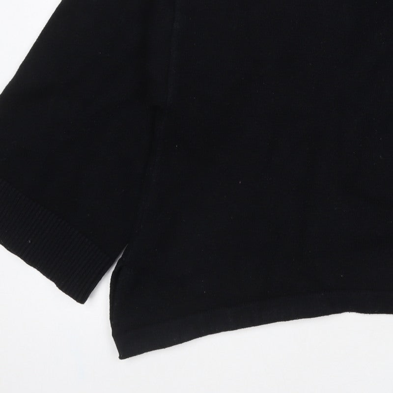 ASOS Edition Women Black S Relaxed Crew Neck 3/4 Sleeve Knit Jumper