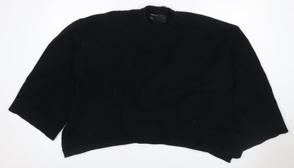 ASOS Edition Women Black S Relaxed Crew Neck 3/4 Sleeve Knit Jumper