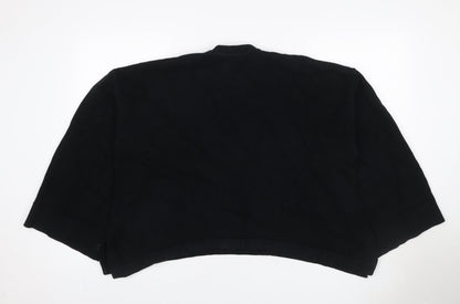 ASOS Edition Women Black S Relaxed Crew Neck 3/4 Sleeve Knit Jumper