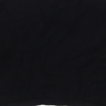 ASOS Edition Women Black S Relaxed Crew Neck 3/4 Sleeve Knit Jumper