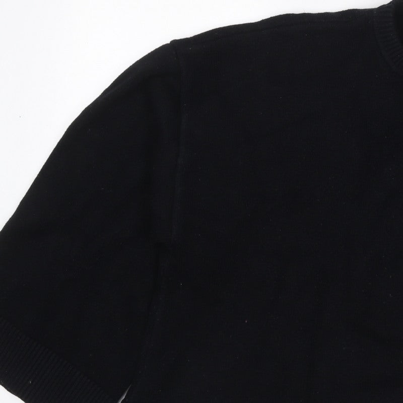 ASOS Edition Women Black S Relaxed Crew Neck 3/4 Sleeve Knit Jumper