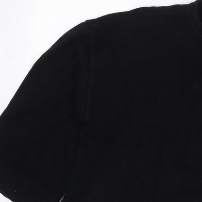 ASOS Edition Women Black S Relaxed Crew Neck 3/4 Sleeve Knit Jumper
