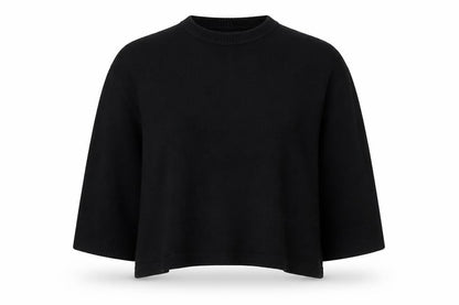 ASOS Edition Women Black S Relaxed Crew Neck 3/4 Sleeve Knit Jumper
