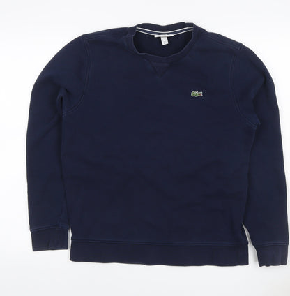 Lacoste Sport Women's Blue UK 12 Crew Neck Logo Pullover Sweatshirt