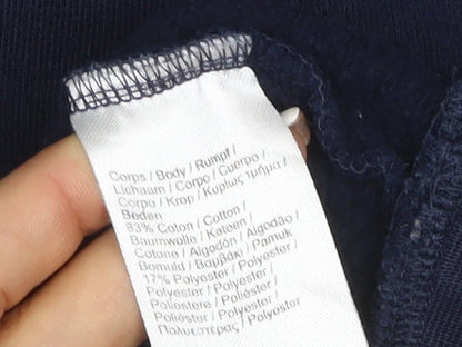 Lacoste Sport Women's Blue UK 12 Crew Neck Logo Pullover Sweatshirt