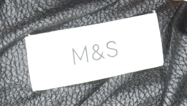 M&S Women’s Black Size 10 Faux Leather Biker Shearling Waistcoat