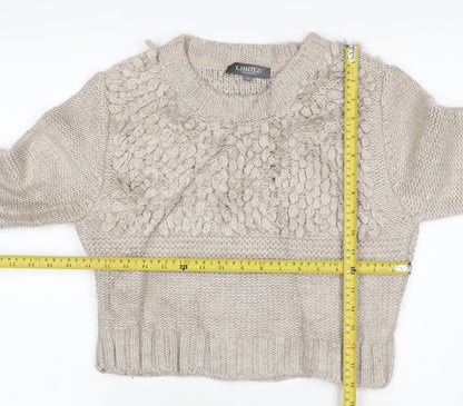 Marks and Spencer Women Beige M Chunky Knit Wool Blend Jumper