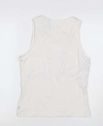 Lotto Women White Size 14 Athletic Mesh Panel Stretch Tank Top