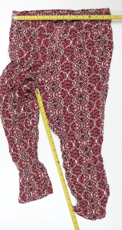 Marks and Spencer Womens Red UK 12 Viscose Harem Trousers