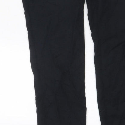 F&F Women’s Black UK 10 Wide-Leg Trousers Smart Zip Pockets