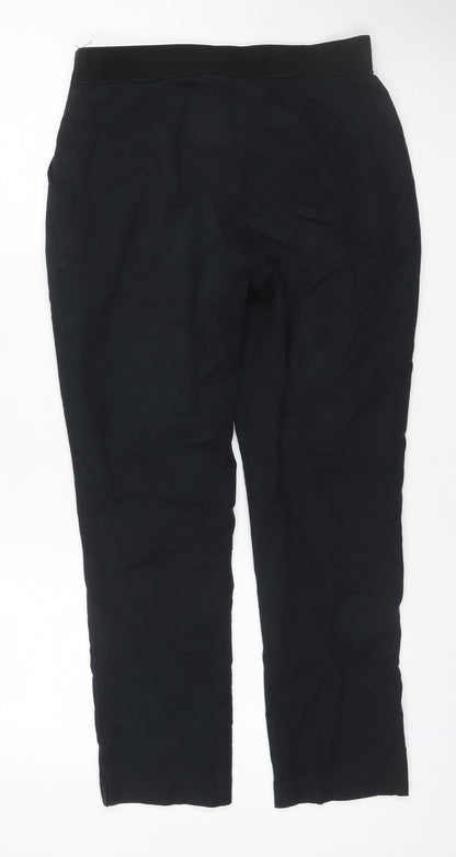 F&F Women’s Black UK 10 Wide-Leg Trousers Smart Zip Pockets