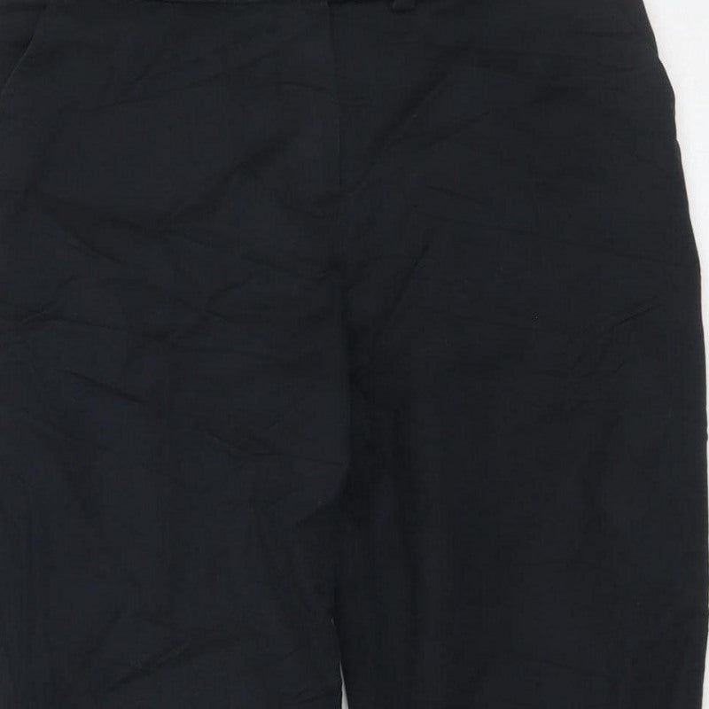 F&F Women’s Black UK 10 Wide-Leg Trousers Smart Zip Pockets