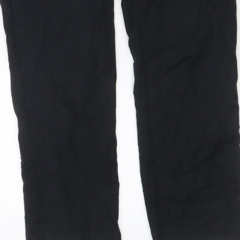 F&F Women’s Black UK 10 Wide-Leg Trousers Smart Zip Pockets