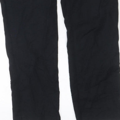 F&F Women’s Black UK 10 Wide-Leg Trousers Smart Zip Pockets