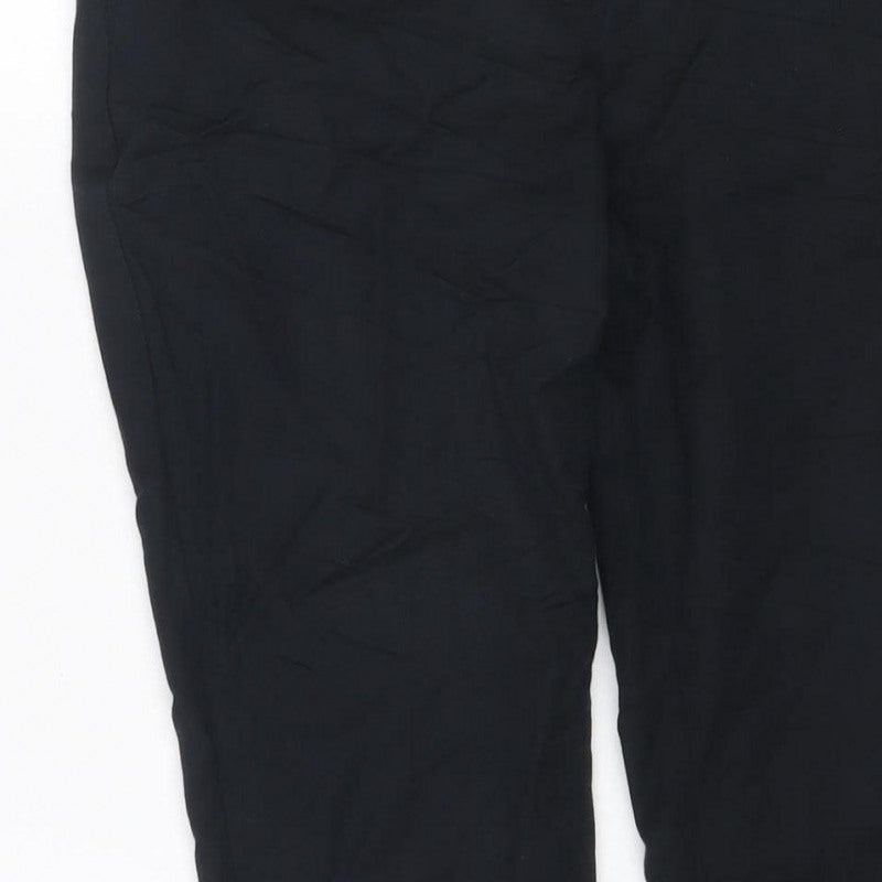 F&F Women’s Black UK 10 Wide-Leg Trousers Smart Zip Pockets