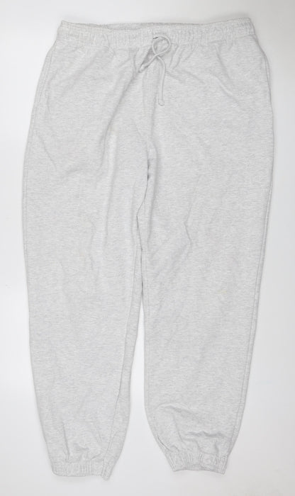 Topshop Women’s Grey UK 16 Jogger Sweatpants Drawstring Cotton Blend
