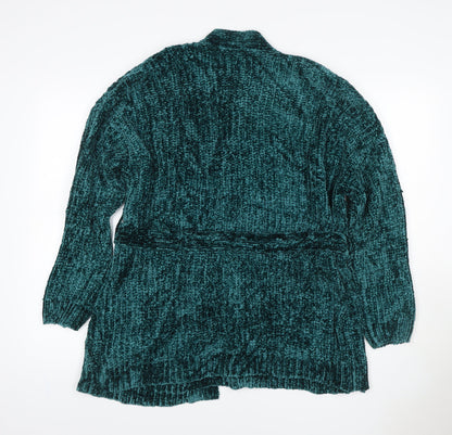 Amart Women Green M Chunky Knit Belted Open Cardigan