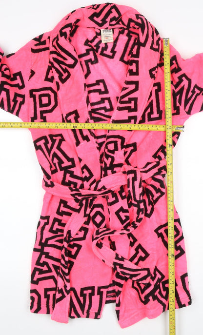 Victoria's Secret PINK Women Pink XS Kimono Fleece Logo Robe