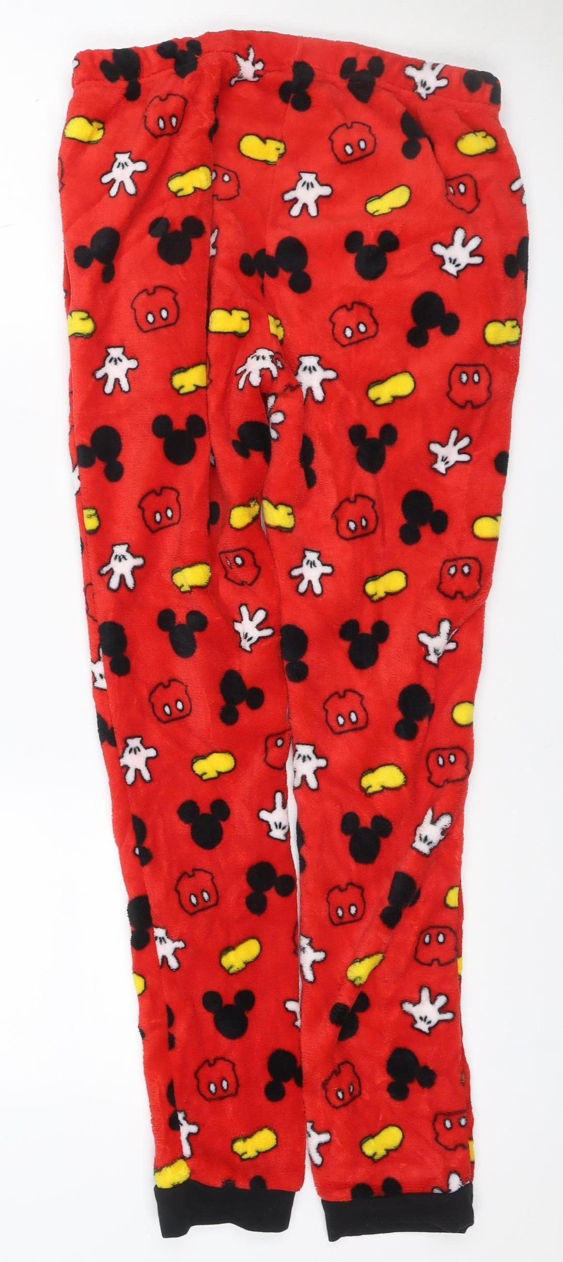 Disney Women’s Red Mickey & Friends Fleece Lounge Trousers Size M