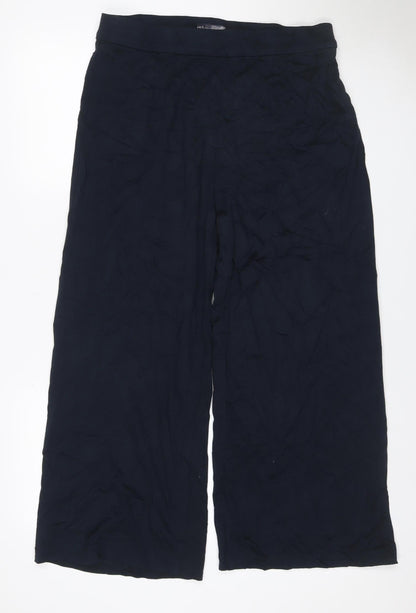 Marks and Spencer Women Black Size 16 Wide-Leg Stretch Trousers