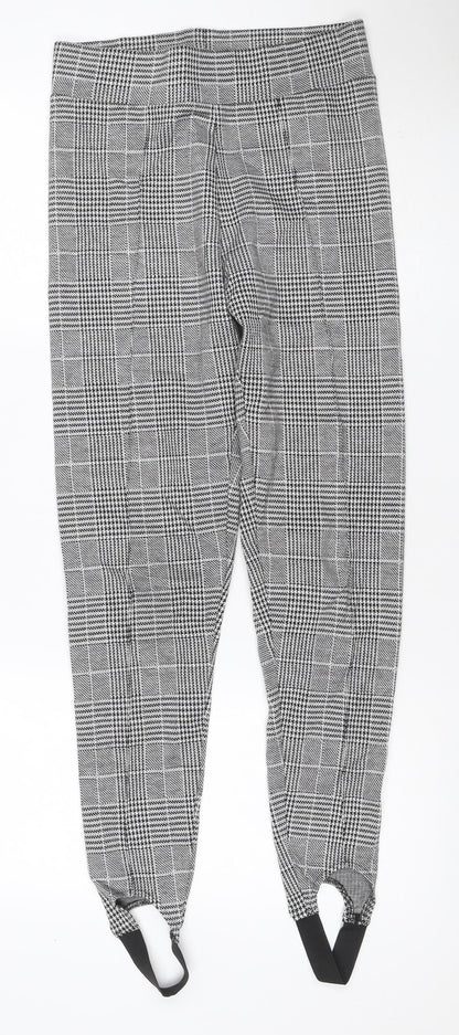 Marks & Spencer Women Grey Check Stirrup Leggings UK 8 Regular
